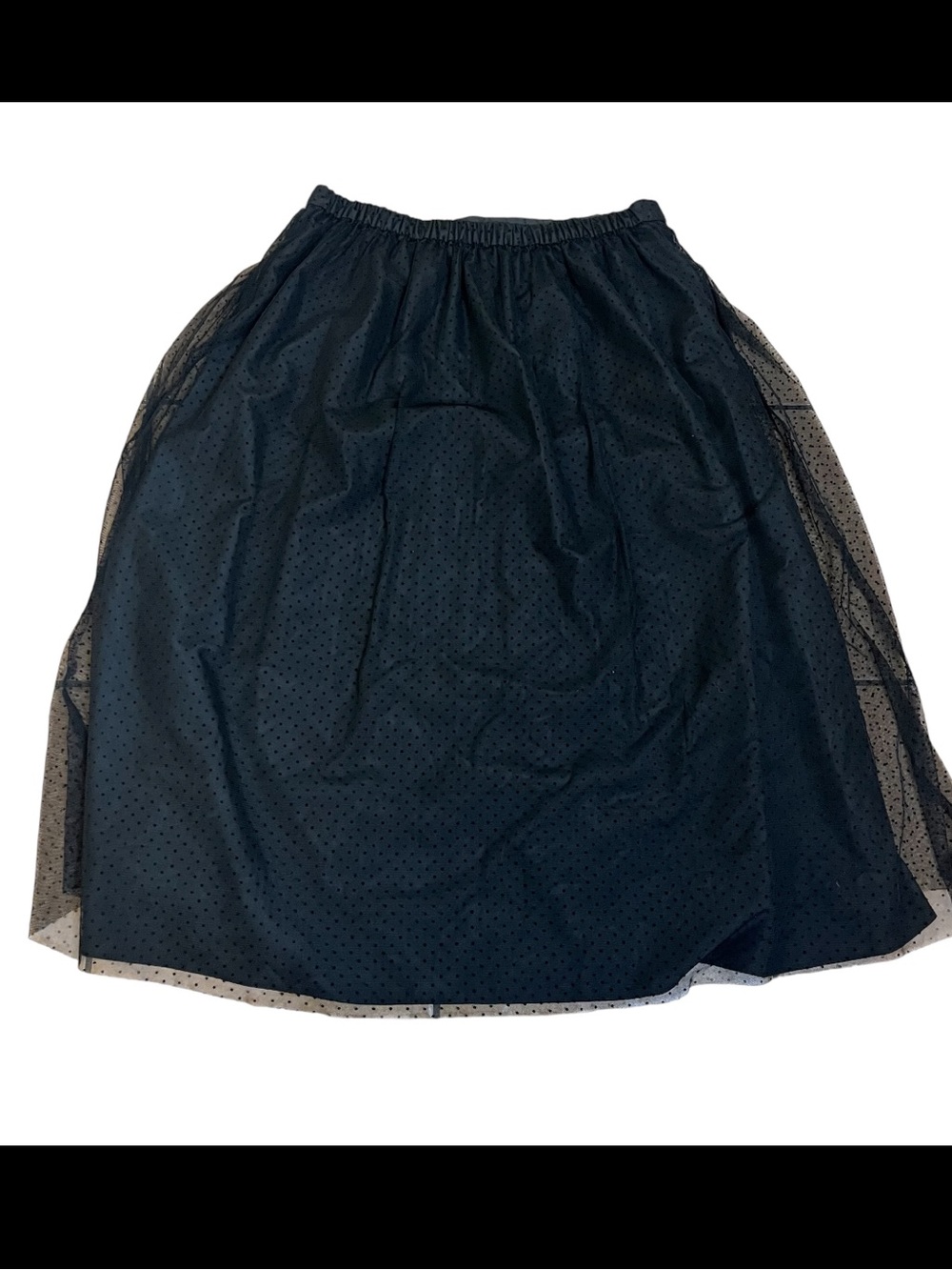 J. Crew Black Dotted Mesh Circle Skirt Sz L - Picture 3 of 6